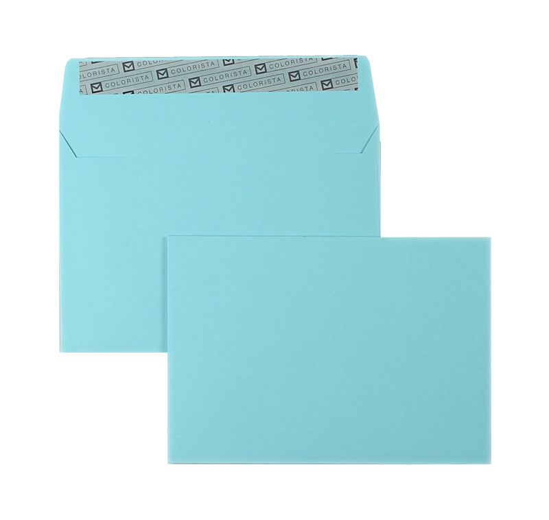 Briefumschläge blau hellblau~114x162mm DIN C6 130g/qm Colorista ohne Fenster Haftklebung gerade Klappe 100 Stk.