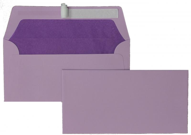 Briefumschläge violett Orchidee~ DIN Lang 100g/m2 gerippt Paperado o. Fenster Haftklebung gerade Klappe 100 Stk.