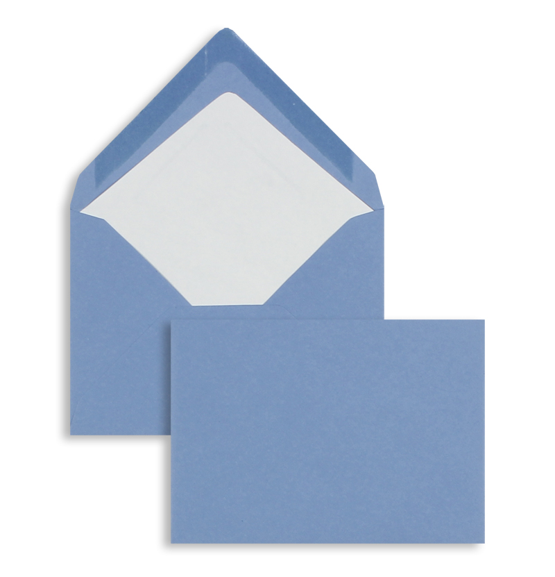 Briefumschläge blau Dunkelblau~81x114mm DIN C7 100g/qm gerippt Paperado ohne Fenster Nassklebung spitze Klappe 100 Stk.