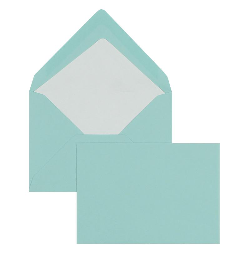 Briefumschläge blau Karibik~125x176mm DIN B6 100g/m2 gerippt Paperado ohne Fenster Nassklebung spitze Klappe 100 Stk.