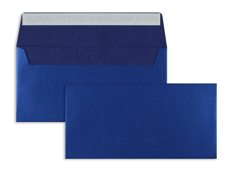 Briefumschläge blau Fair Blue~ DIN Lang 130g/qm Boutique so... silk o. Fenster Haftklebung gerade Klappe 100 Stk.