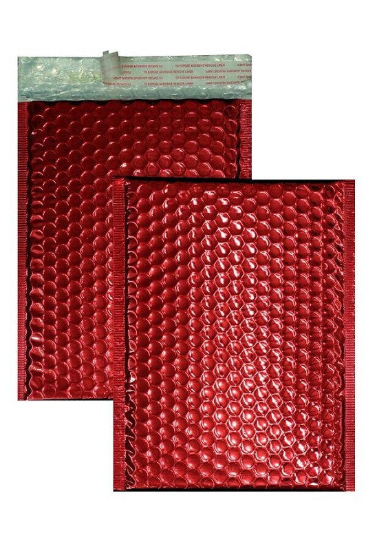 Farbige Luftpolstertaschen, glossy rot, 180x250mm, 100 Stück