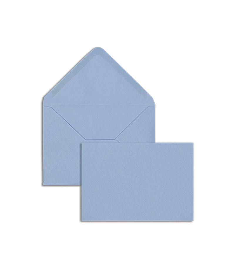 Briefumschläge, blau ~114x162mm DIN C6, 135 g/m2 gerippt, ohne Fenster, Nassklebung, spitze Klappe, 100 Stück