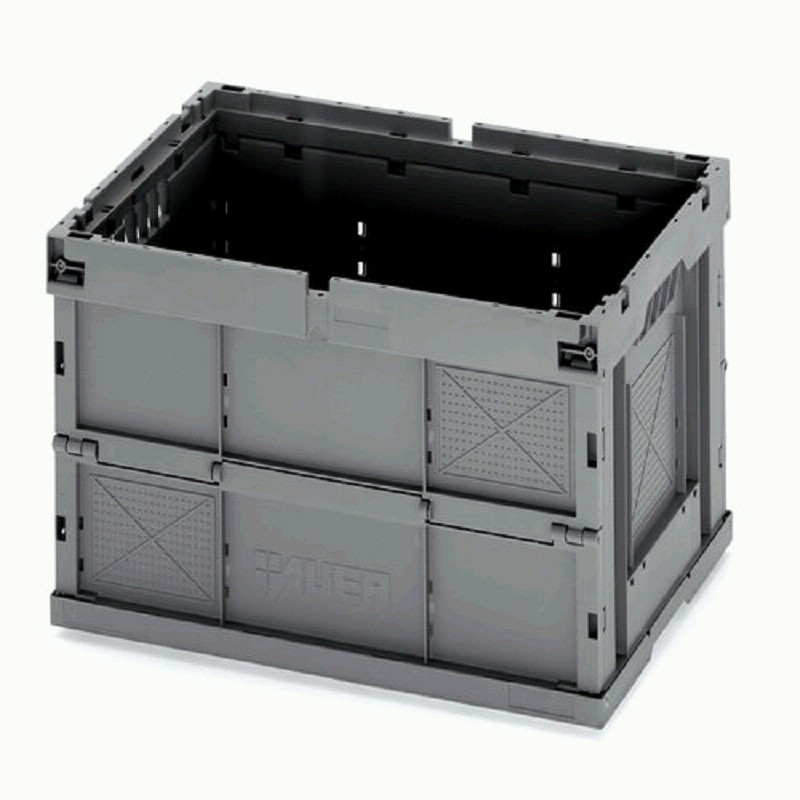 Faltbox ohne Deckel, 400x300x320mm, silbergrau