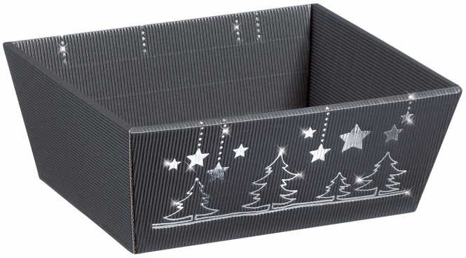 Präsentkorb viereck, klein, Weihnachtsglanz, 230x200x95 mm