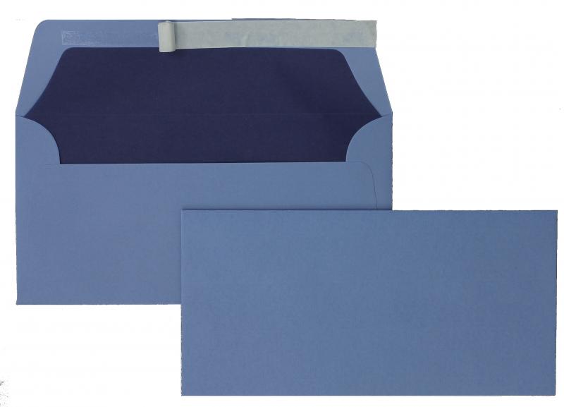 Briefumschläge blau Dunkelblau~ DIN Lang 100g/qm gerippt Paperado o. Fenster Haftklebung gerade Klappe 100 Stk.