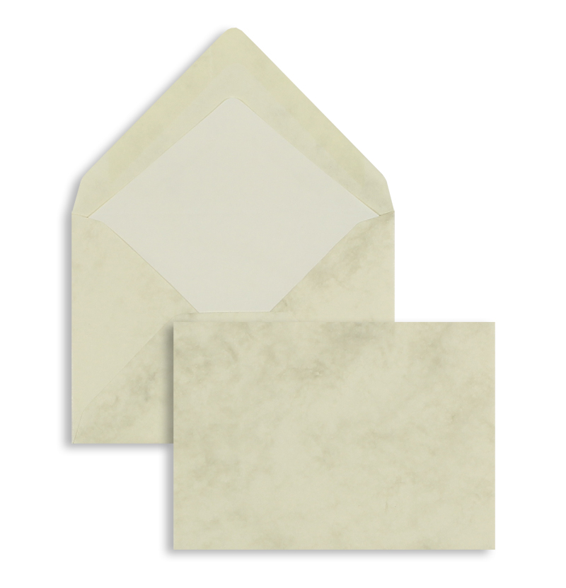 Briefumschläge creme Chamois Marmora~ DIN C7 100g/m2 Paperado o. Fenster Nasskleb. 100 Stk.