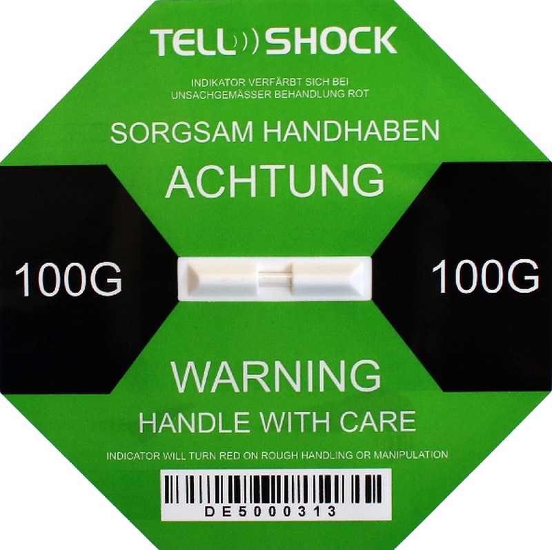 Stoss-Indikator TELL-SHOCK, grün 100 G