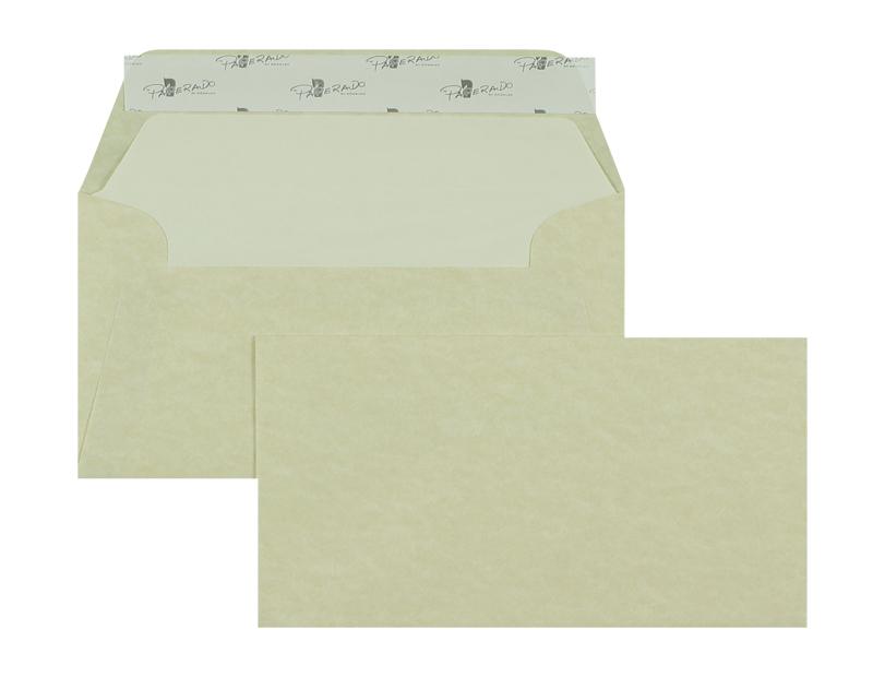 Briefumschläge creme Vellum~110x220mm DIN Lang 100g/m2 Offset Paperado ohne Fenster Haftklebung gerade Klappe 100 Stk.