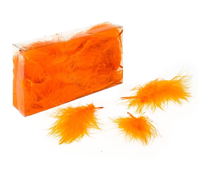 Marabufedern, Länge ca.5-8cm, 8g/Box (ca. 50 Stück), Orange