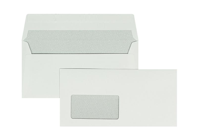 Briefumschläge weiß extraweiß~110x220mm DIN Lang 115 g/qm Glatt Fenster Haftklebung gerade Klappe 500 Stk.