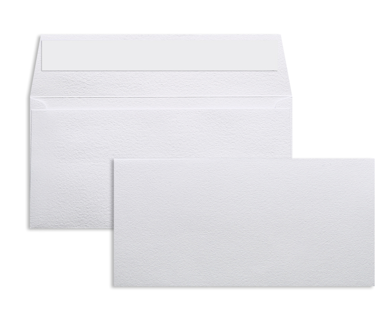 Briefumschläge weiß ~110x220mm DIN Lang 180g/m2 natur exklusiv ohne Fenster Haftklebung gerade Klappe 50 Stk.