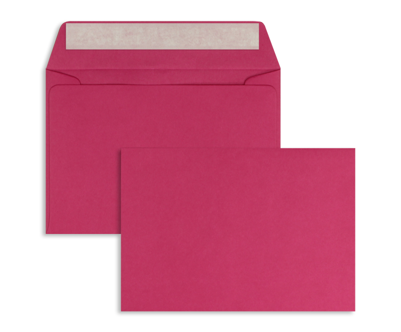 Briefumschläge, rosa Pink~114x162mm DIN C6, 100g/m2 Offset, ohne Fenster, Haftklebung, gerade Klappe, 100 Stück