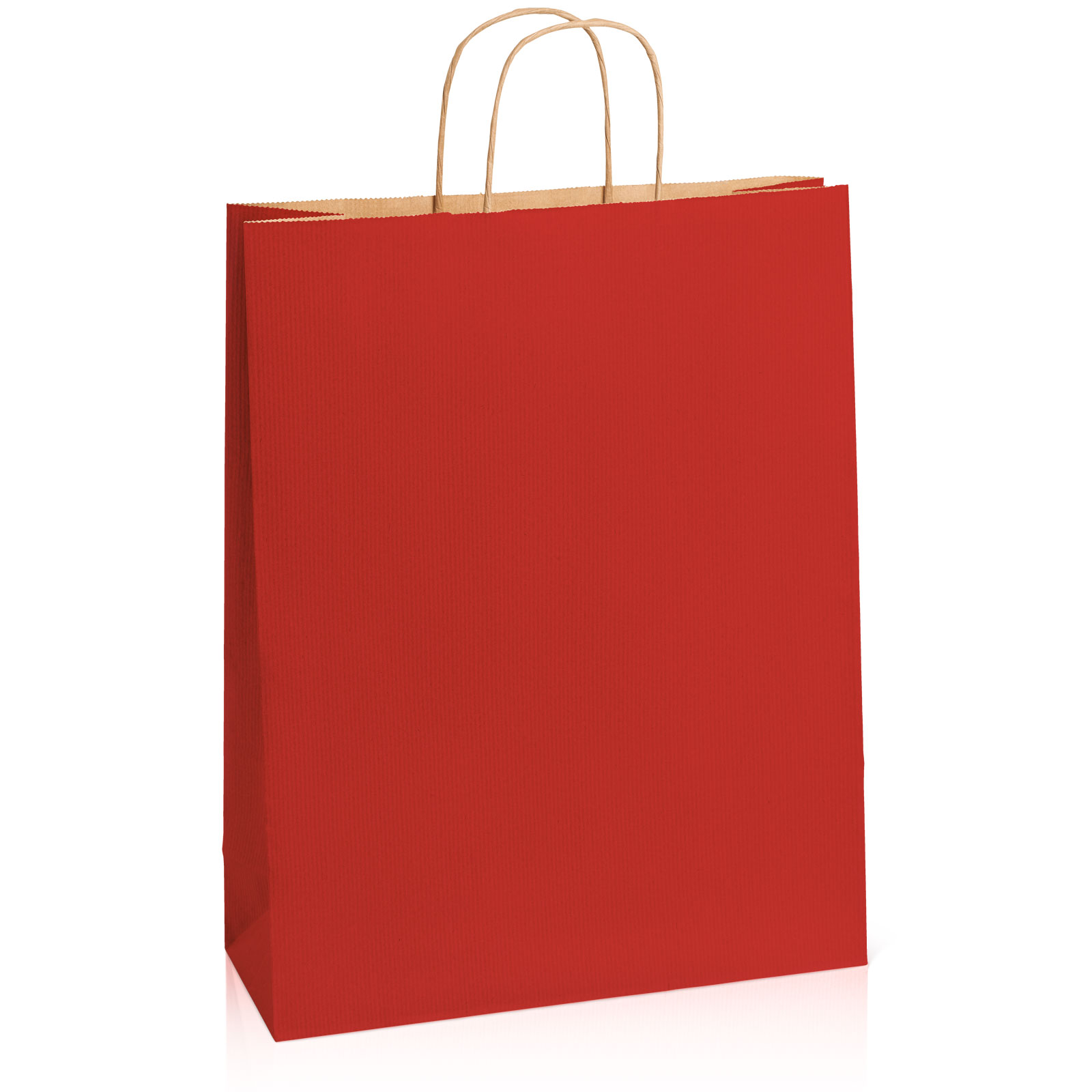 Einkaufstasche aus Kraftpapier dunkelrot gerippt -XL-