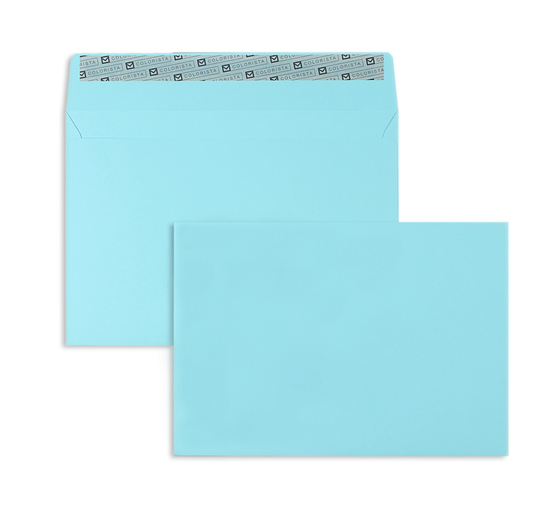 Briefumschläge blau hellblau~162x229mm DIN C5 130g/qm Colorista ohne Fenster Haftklebung gerade Klappe 100 Stk.