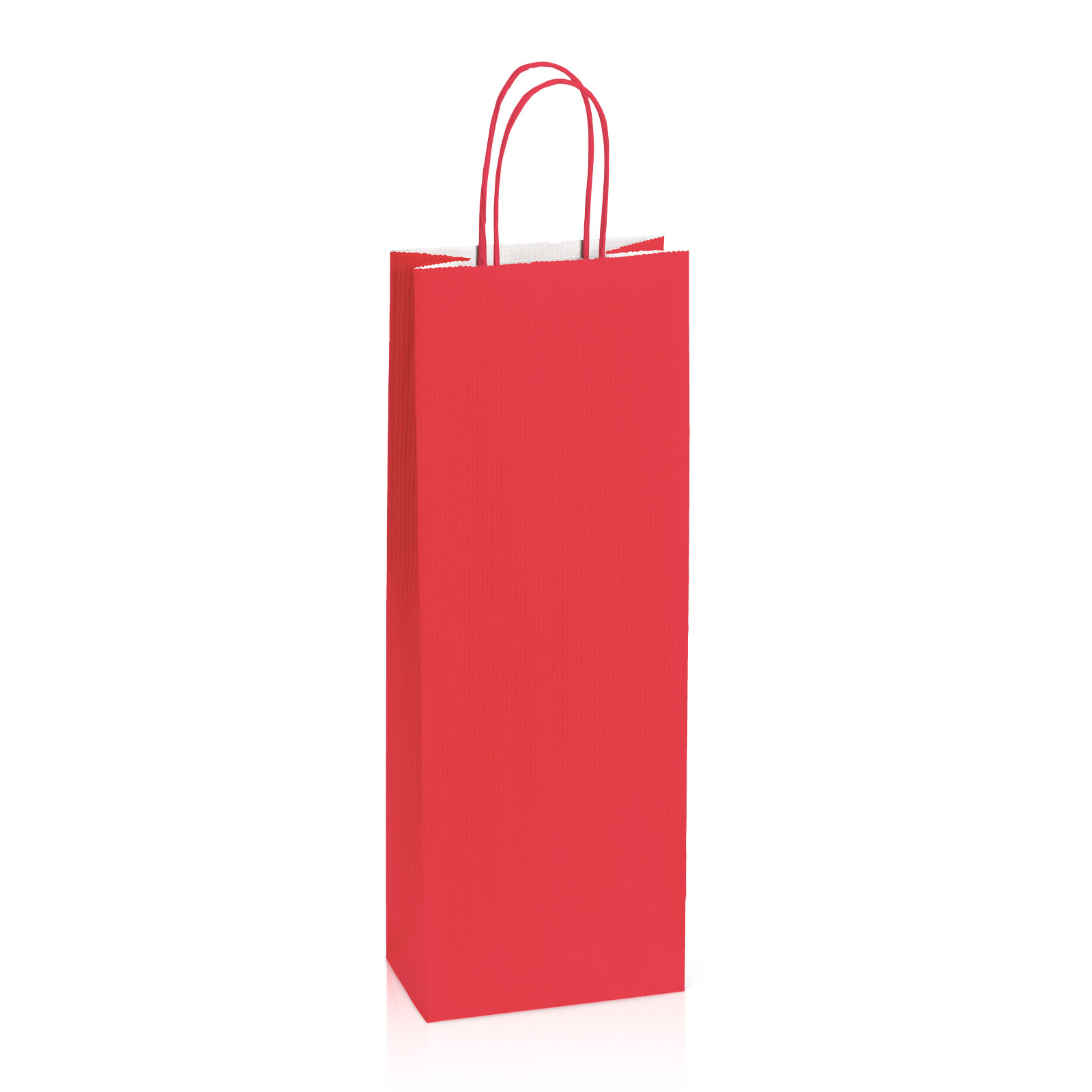 Einkaufstasche aus Kraftpapier rot gerippt -Bottle-