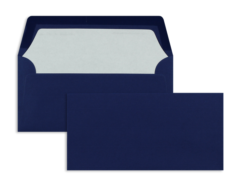 Briefumschläge blau Jeans~110x220mm DIN Lang 100g/qm gerippt Paperado ohne Fenster Nassklebung gerade Klappe 100 Stk.