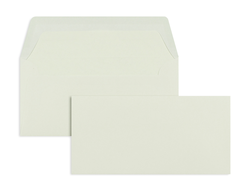 Briefumschläge creme ivory~110x220mm DIN Lang 100g/m2 gerippt Paperado ohne Fenster Nassklebung gerade Klappe 100 Stk.