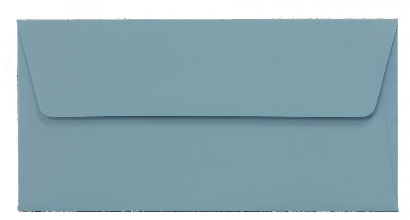 Briefumschläge blau Aqua~110x220mm DIN Lang 100g/m2 gerippt Paperado ohne Fenster Haftklebung gerade Klappe 100 Stk.