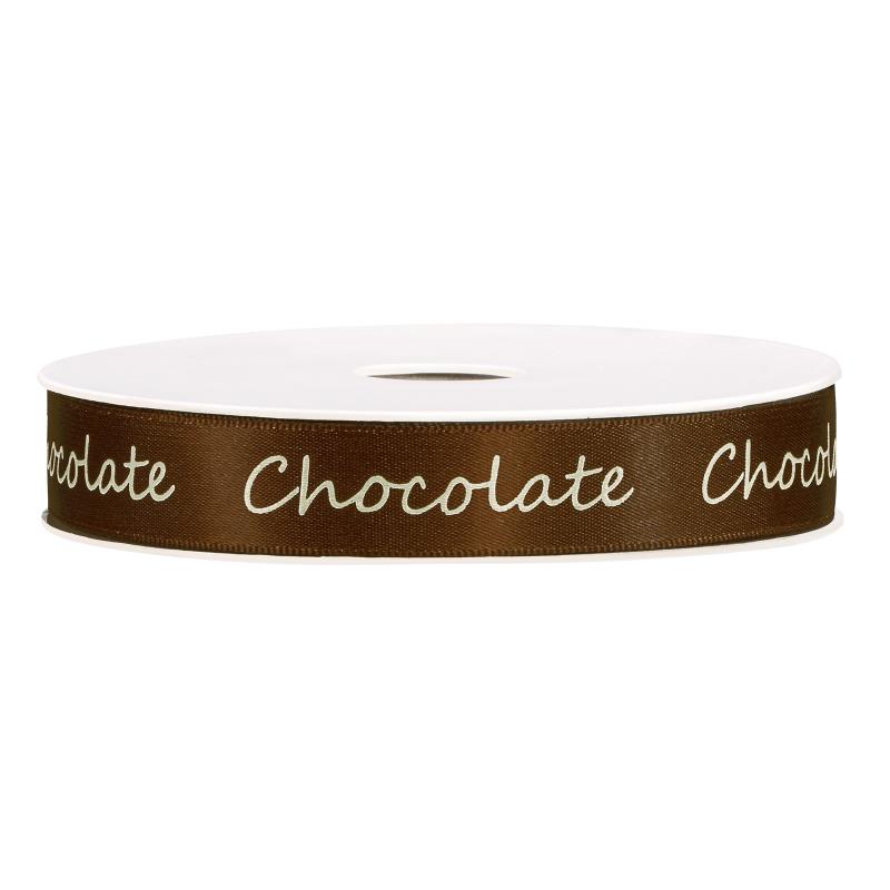 Geschenkband "Chocolate" Braun, 15mm x 25m