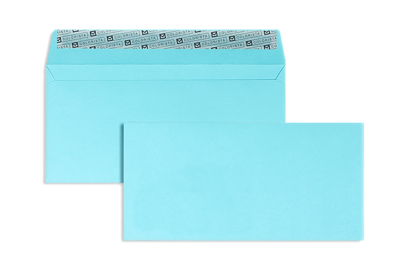 Briefumschläge blau hellblau~114x229mm DIN C6/5 130g/qm Colorista ohne Fenster Haftklebung gerade Klappe 100 Stk.
