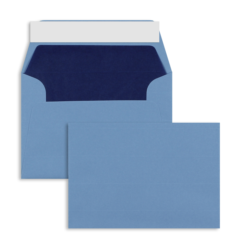Briefumschläge blau Dunkelblau~114x162mm DIN C6 100g/qm gerippt Paperado ohne Fenster Haftklebung gerade Klappe 100 Stk.