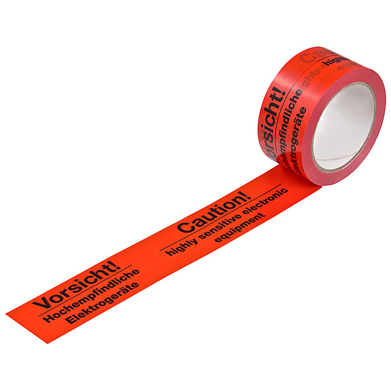 PVC-Warnband, rot, 50mmx66m, "Elektrogeräte"