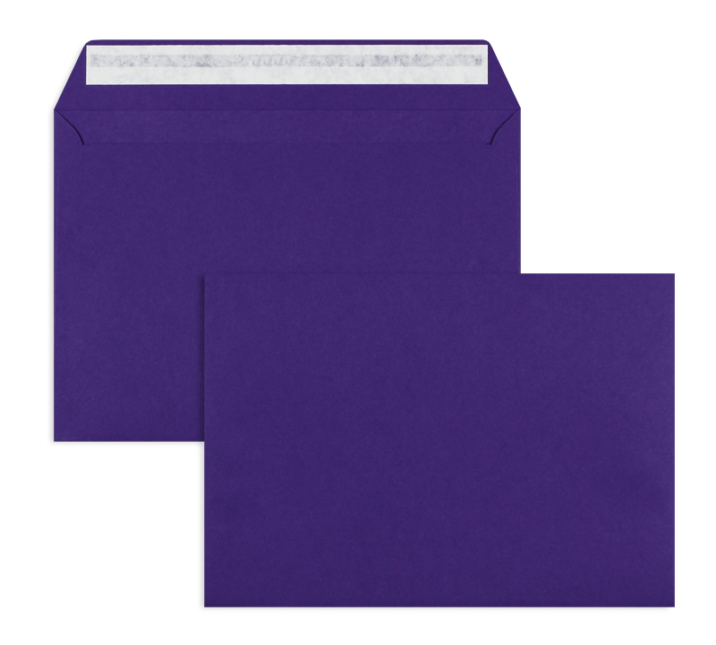 Briefumschläge violett Neonviolett~162x229mm DIN C5 120g/m2 Offset ohne Fenster Haftklebung gerade Klappe 100 Stk.