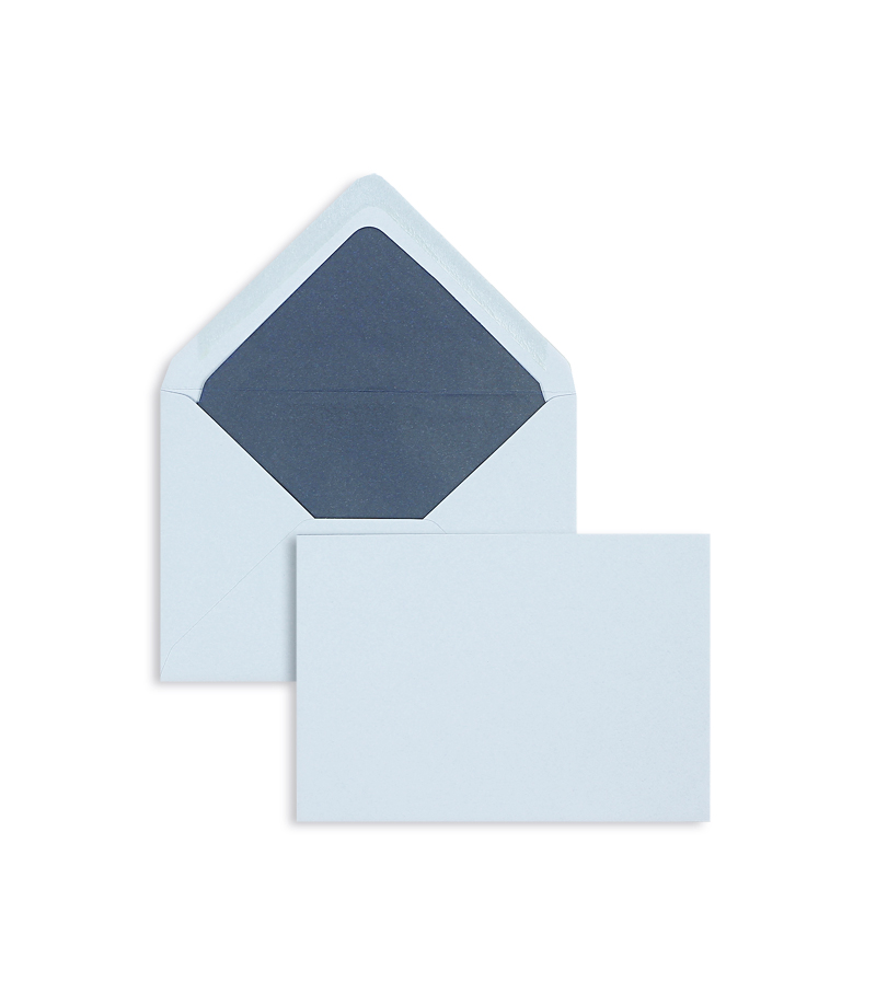 Briefumschläge, blau ~114x162mm DIN C6, 100g/qm gerippt, ohne Fenster, Nassklebung, spitze Klappe, 100 Stück