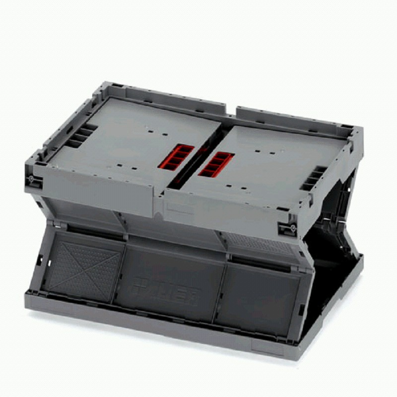 Faltbox, 600x400x270mm, silbergrau, ohne Deckel
