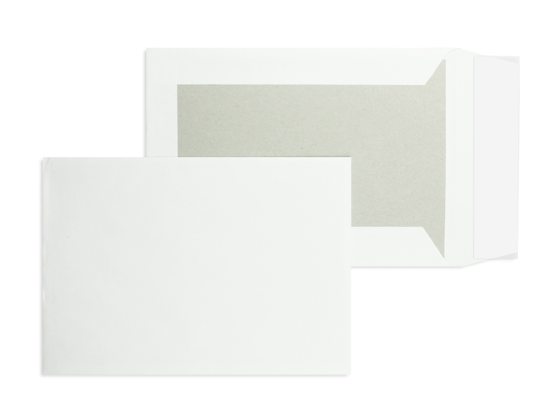 Papprückwandtaschen, weiß ~162x229mm DIN C5, 100g/qm Natron, ohne Fenster, Haftklebung, gerade Klappe, 250 Stück