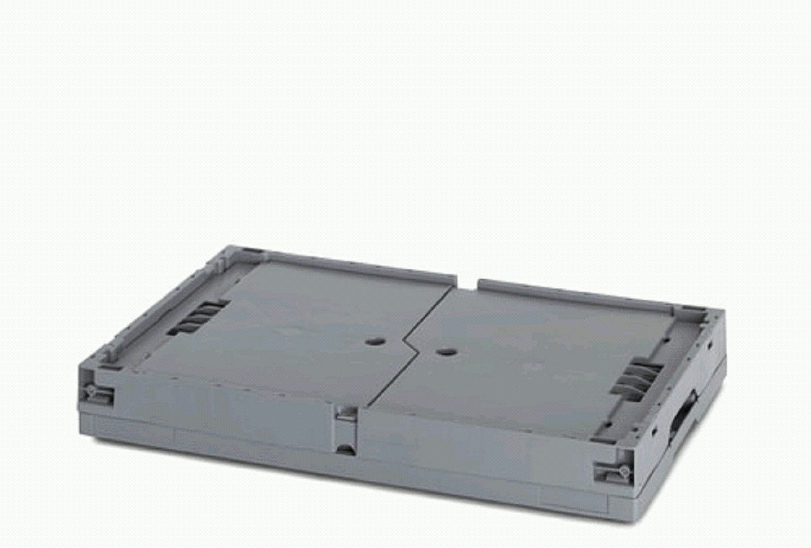 Faltbox, 400x300x270mm, silbergrau, mit Deckel