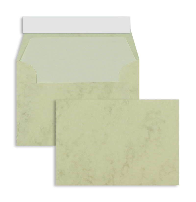 Briefumschläge creme Chamois Marmora DIN B6 100g/m2 Paperado o. Fenster Haftkl. 100 Stk.