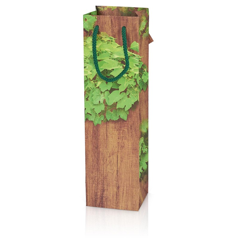 Papiertragetasche Timber Wine mit Fenster 1er