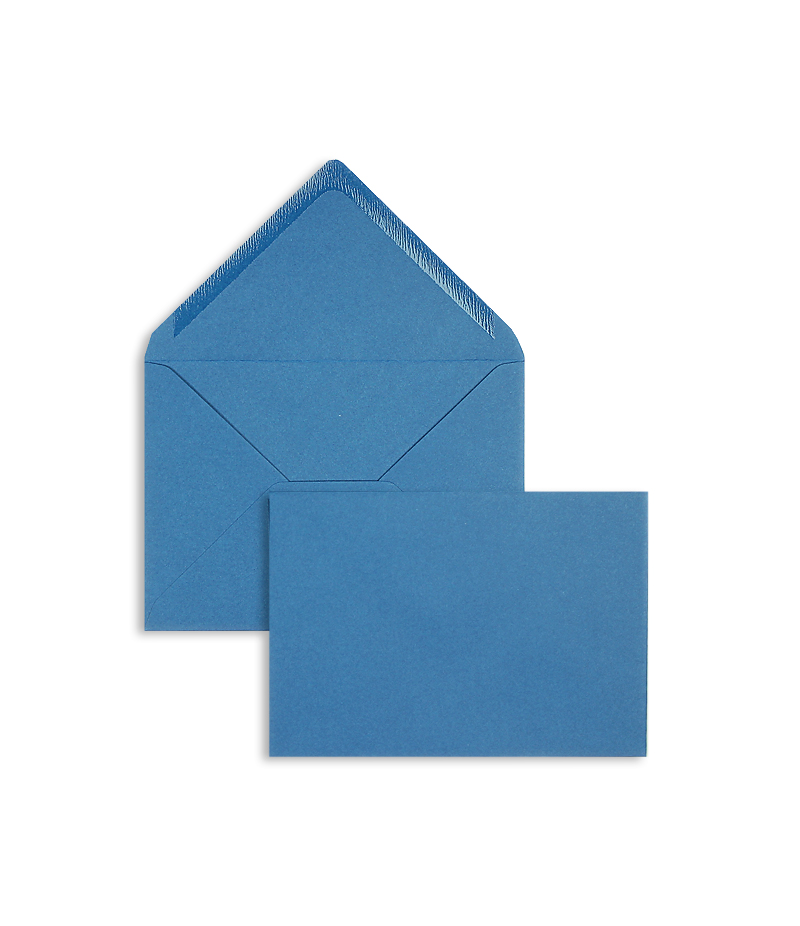 Briefumschläge, blau Natoblau~114x162mm DIN C6, 120g/qm Velin, ohne Fenster, Nassklebung, spitze Klappe, 100 Stück