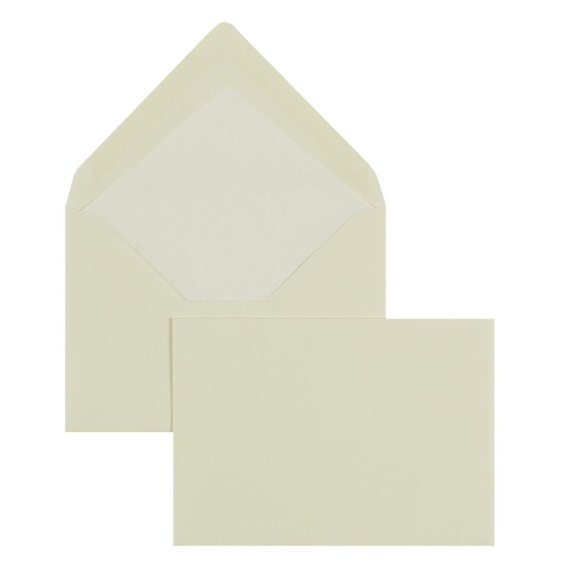 Briefumschläge creme Chamois~114x162mm DIN C6 100g/m2 gerippt Paperado ohne Fenster Nassklebung spitze Klappe 100 Stk.