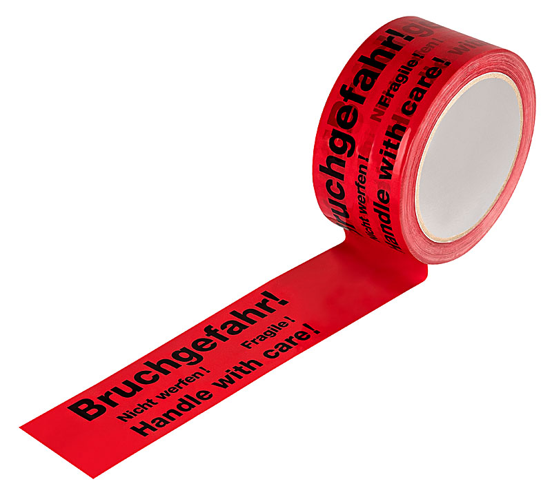 PP-Warnband, 50mmx66m, rot, Druck schwarz" Bruchgefahr"