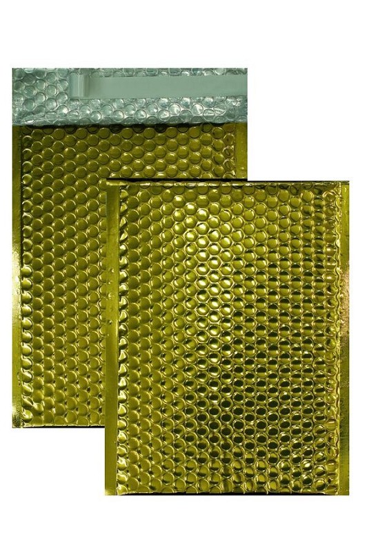 Farbige Luftpolstertaschen, glossy gold, 220x315mm, 100 Stück