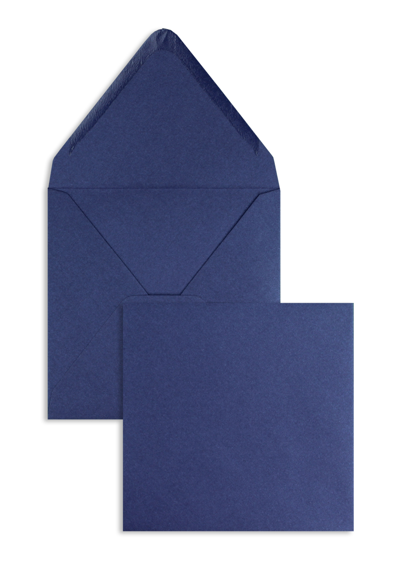 Briefumschläge blau Glamour Orient~140x140mm 120g/qm glänzend ohne Fenster Nassklebung spitze Klappe 100 Stk.