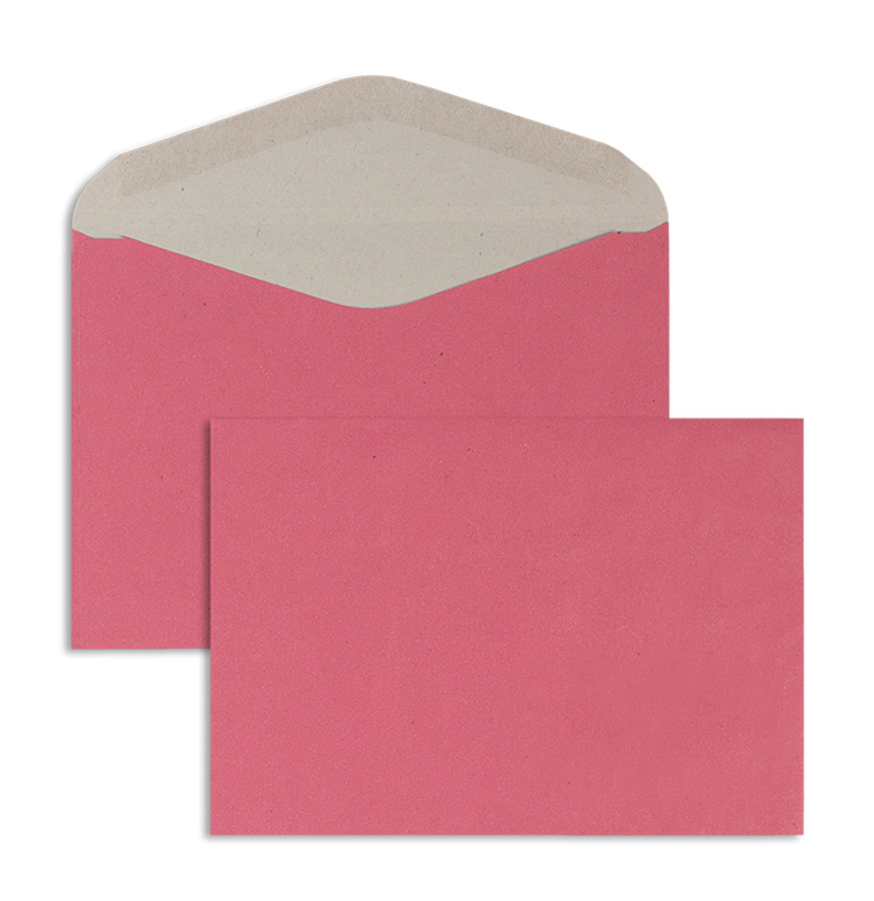 Briefumschläge rosa ~125x176mm DIN B6 75 g/qm Recycling ohne Fenster Nassklebung geschwungene Klappe 1000 Stk.