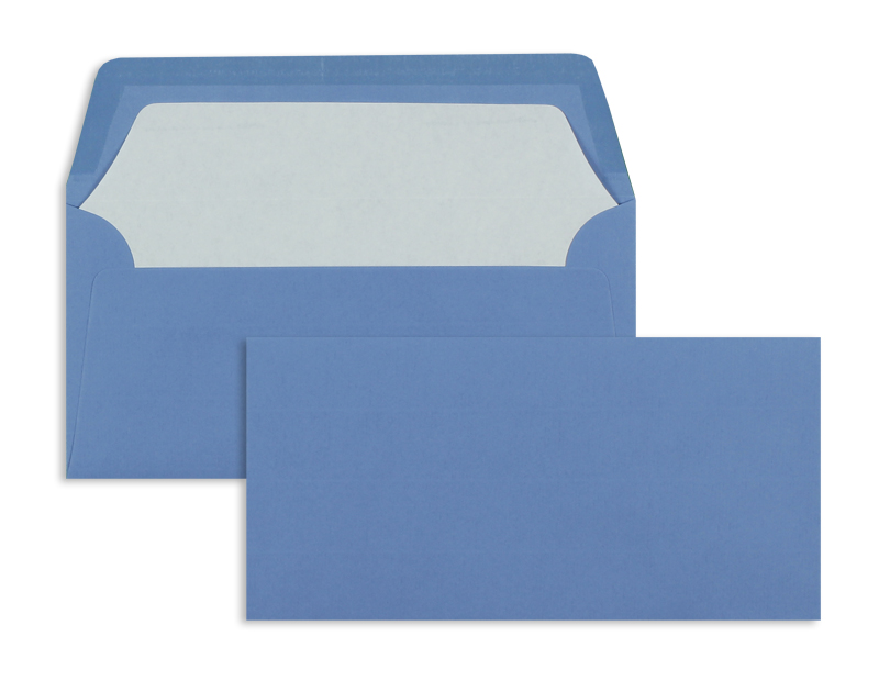 Briefumschläge blau Dunkelblau~ DIN Lang 100g/qm gerippt Paperado o. Fenster Nassklebung gerade Klappe 100 Stk.