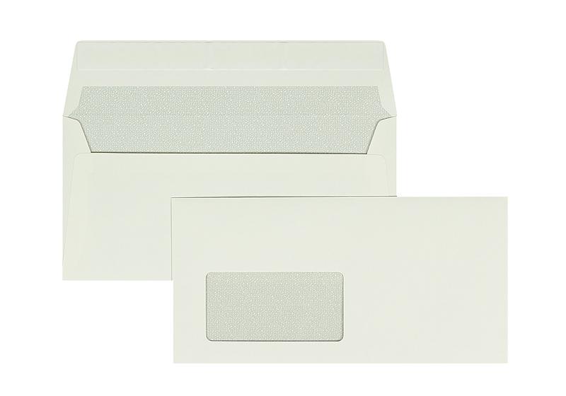Briefumschläge weiß naturweiß~110x220mm DIN Lang 115 g/m2 Glatt Fenster Haftklebung gerade Klappe 500 Stk.