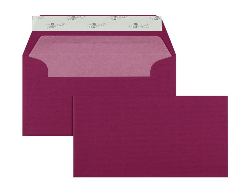 Briefumschläge violett Amarena~ DIN Lang 100g/m2 gerippt Paperado o. Fenster Haftklebung gerade Klappe 100 Stk.