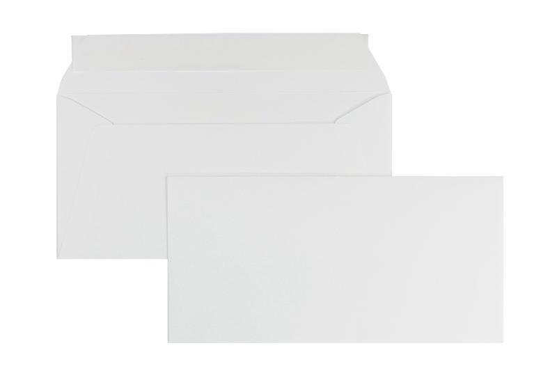 Briefumschläge weiß Diamantweiß~110x220mm DIN Lang 135 g/m2 matt ohne Fenster Haftklebung gerade Klappe 500 Stk.