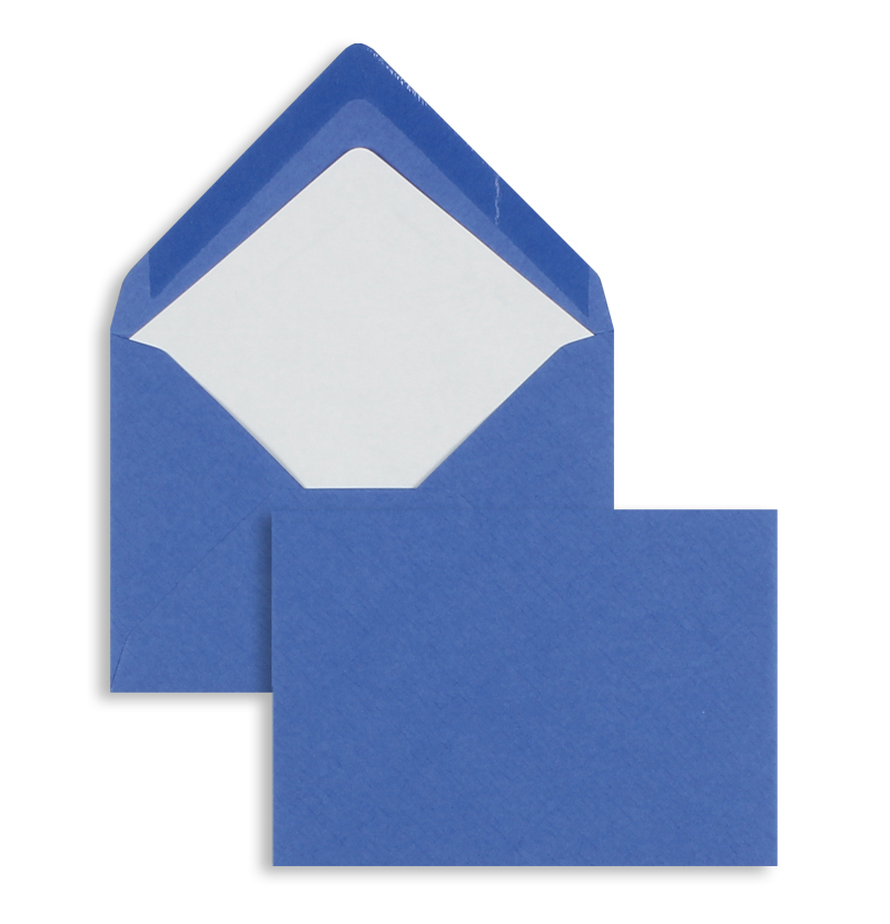 Briefumschläge blau stahlblau~114x162mm DIN C6 100g/m2 gerippt Paperado ohne Fenster Nassklebung spitze Klappe 100 Stk.