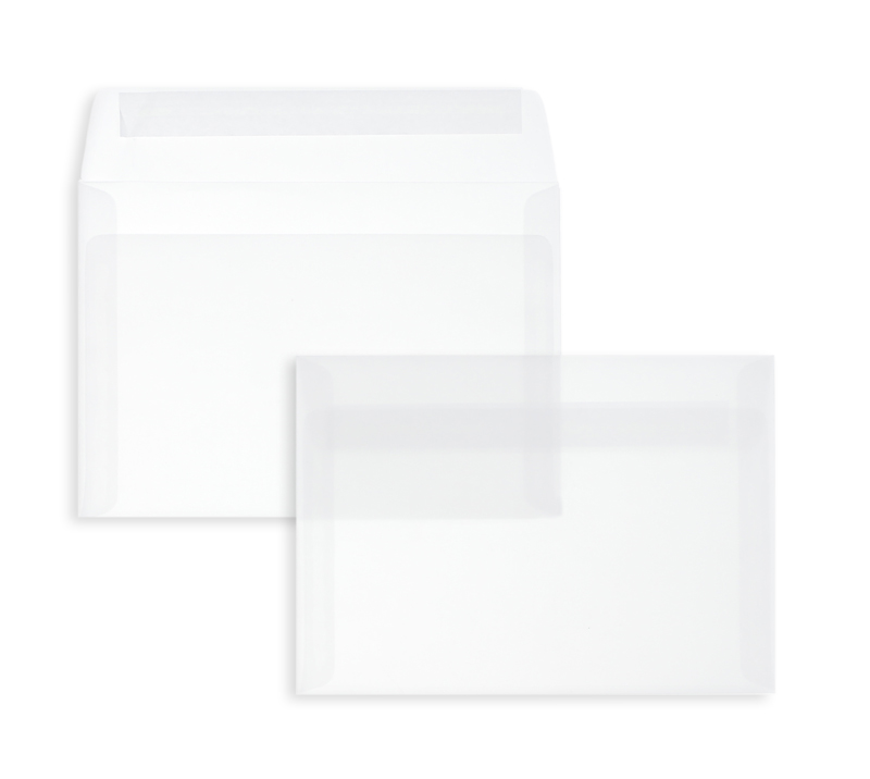 Transparente Briefumschläge weiß Transparent-weiß~114x162mm DIN C6 92 g/m2 Offset