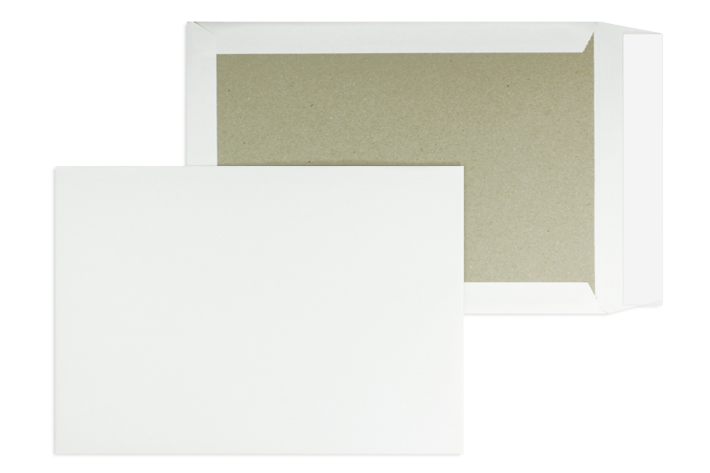 Papprückwandtaschen, weiß ~229x324mm DIN C4, 120g/qm Offset, ohne Fenster, Haftklebung, gerade Klappe, 100 Stück