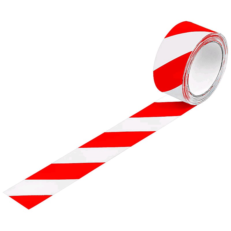 Bodenmarkierungsband 50mmx33m, rot/weiß
