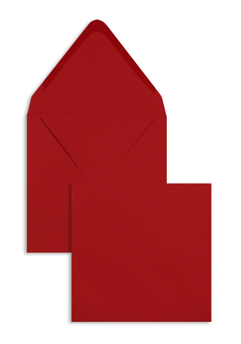 Briefumschläge rot Royal Ferrari~140x140mm 135 g/m2 Seidig Glatt ohne Fenster Nassklebung spitze Klappe 100 Stk.