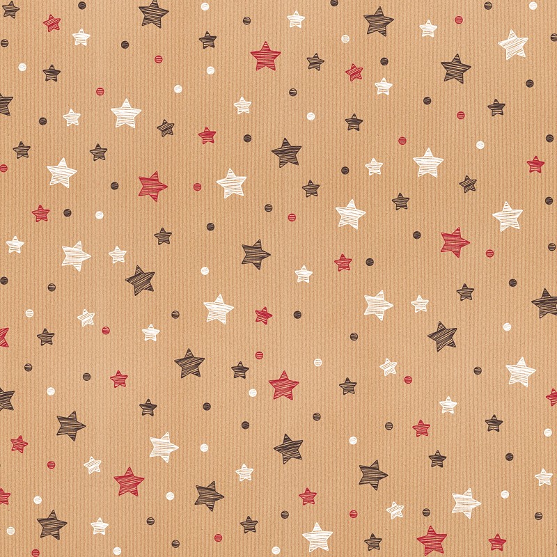 Geschenkpapier „Stars“, 200mx50cm , Kraftpapier